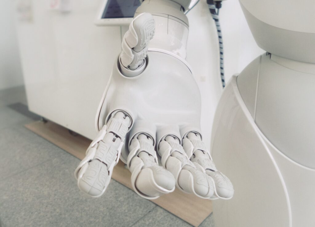 Robot offering hand