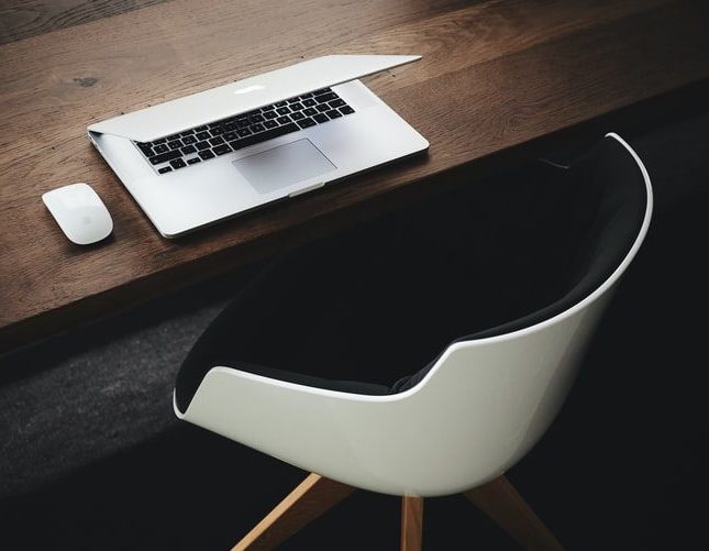 Laptop on table