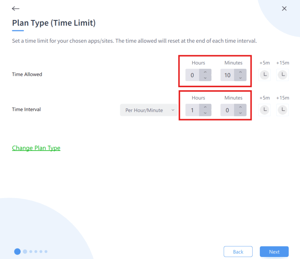 Set Break Length and Frequency