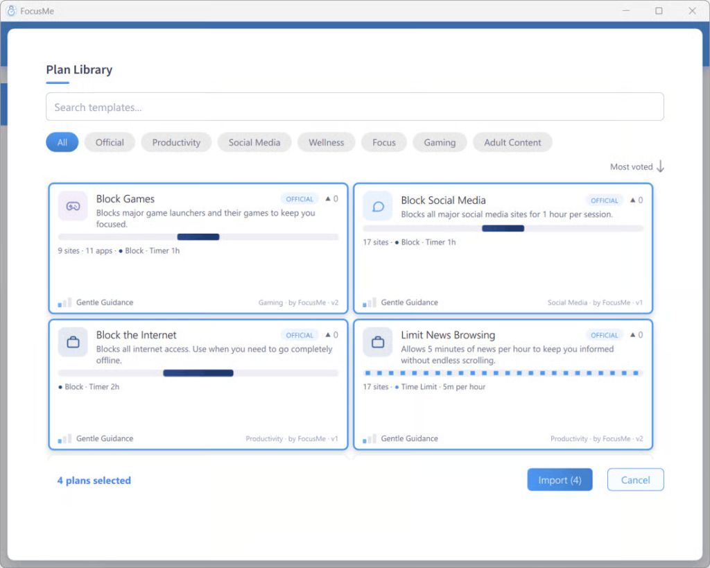 Create a FocusMe Plan